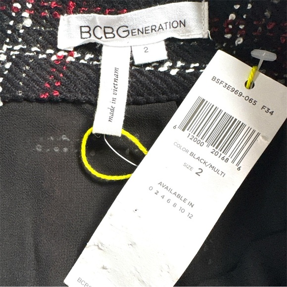 Plaid Mini Skirt BCBGeneration Asymmetrical Hem Tweed Plaid Mini Skirt NWT - Picture 4 of 6